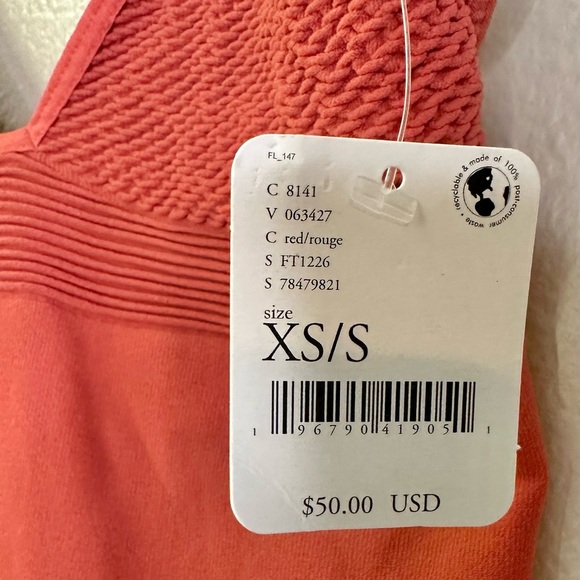 NWT Free People Intimately Strappy Red Orange Textured Bodysuit - Picture 3 of 6